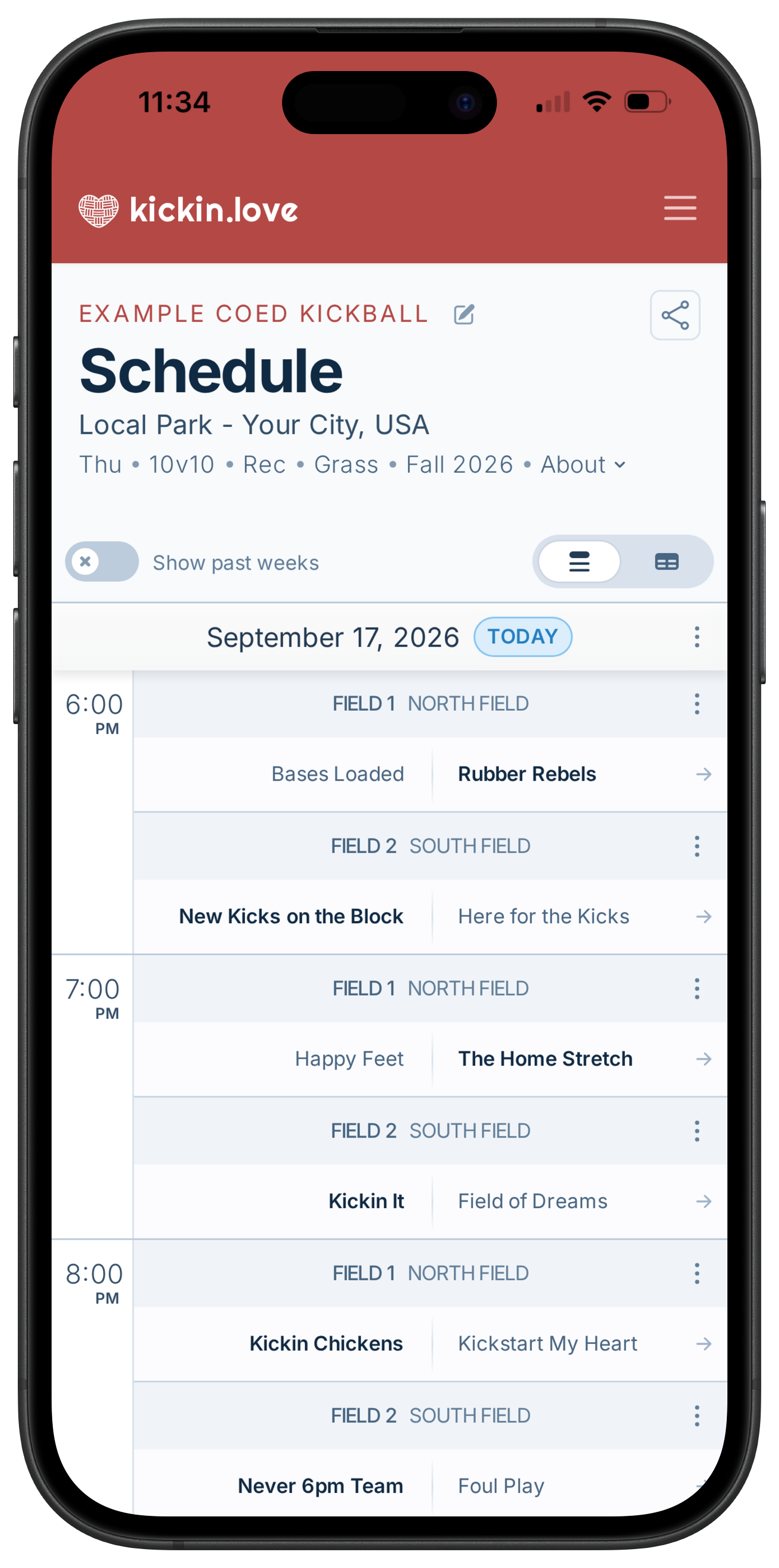 Scheduling form screenshot on a mobile device