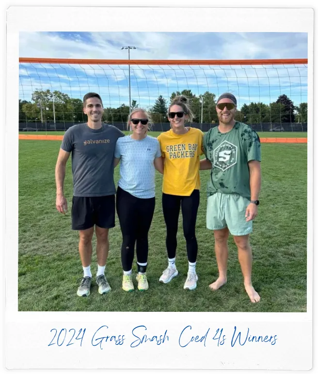 2024 Grass Smash Coed 4s Grass Volleyball Tournament Champions at the University of Wisconsin at LaCrosse