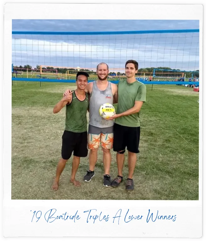 2019 Waupaca Boatride Volleyball Tournament - Grass Triples A Division Lower Winners at Brighton Acres in Oshkosh, WI